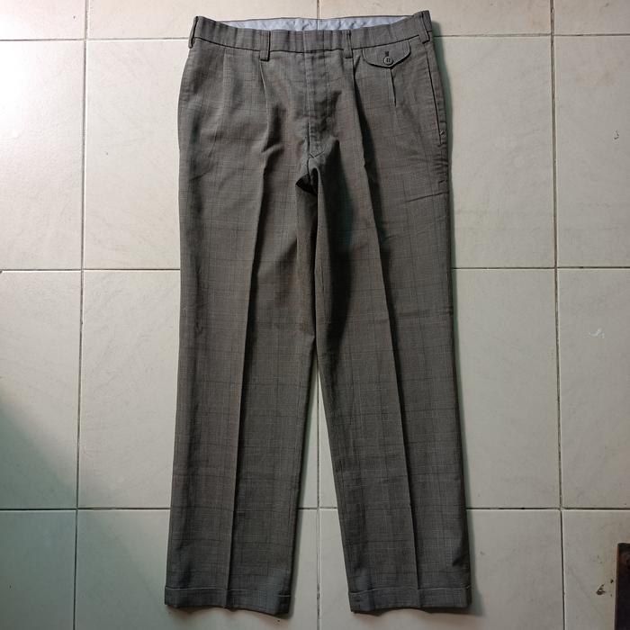 Celana Bahan Tartan Motif Pria Second Original