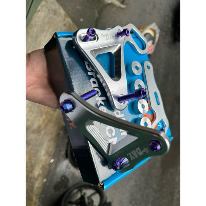 Breket Lampu Ninja SS Ninja R + baut titanium set Kuping Lampu Ninja Ss Bahan Full CNC