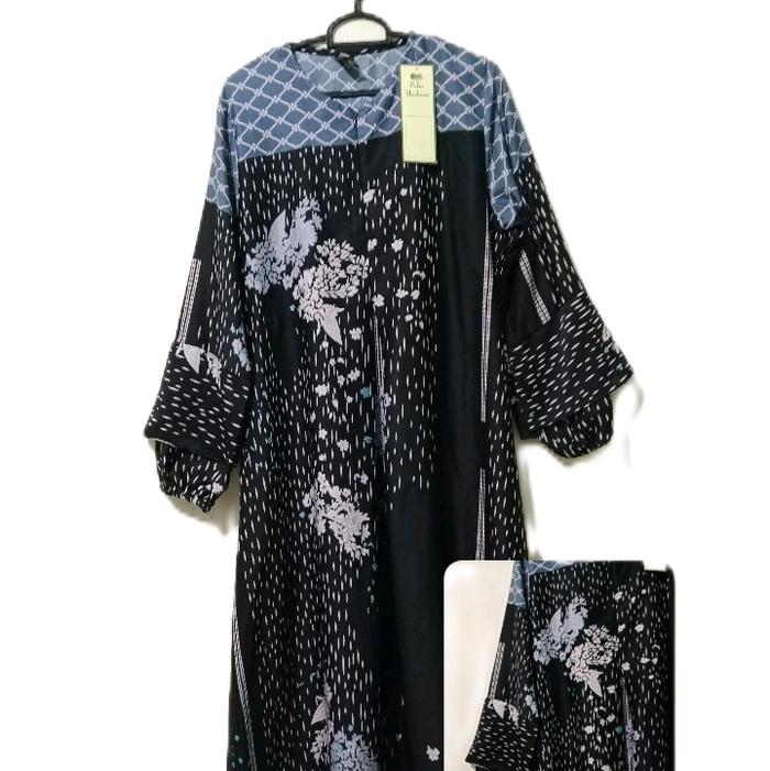 Gamis Zaskia Sungkar - Busana Muslim Wanita Cantik Formal Lembut Nyaman Karet Syari Hitam