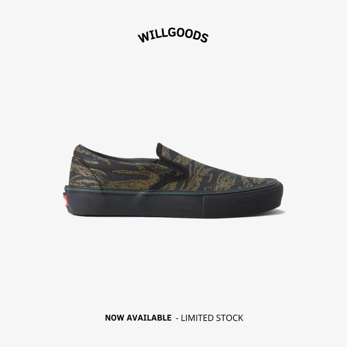 Vans Skate Slip On Tiger Camo Green Original Resmi