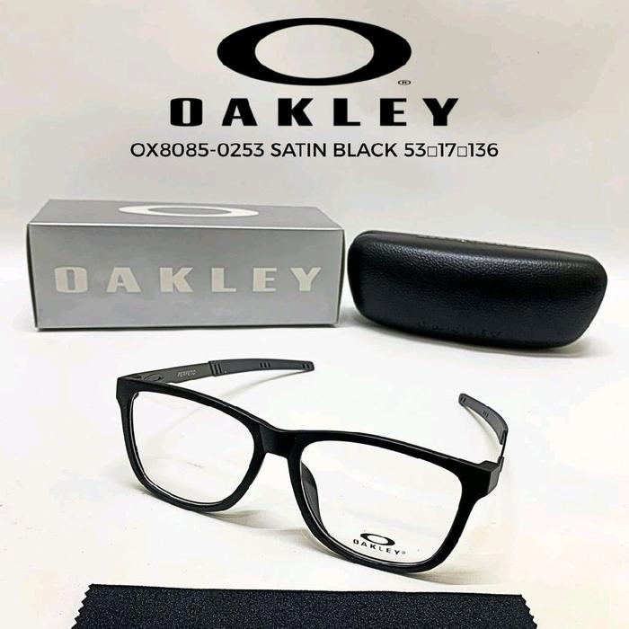 Oakley Kacamata OX8085-0253 Satin Black 53mm17mm136 dengan Case Resmi dan Kain Pembersih