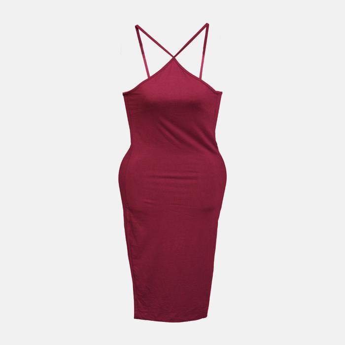 [Halofashion] Jihyo Y Bodycon Dress Halter Casual Dress Midi Dress Elegant Dress Korean Fashion