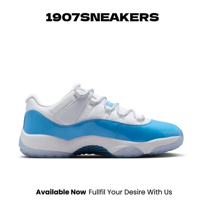 Sepatu Basket Pria Nike Air Jordan 11 Retro Low - White/University Blue- Black NIKFV5104100