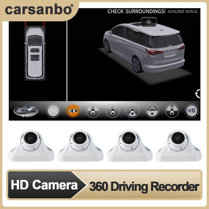 Carsanbo 360° Panoramic 3D System White HD Night Vision Camera Sony