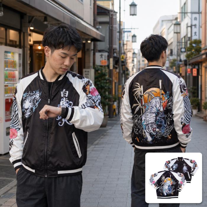 Sukajan Heritage Collection Tora | Jaket Sukajan Tora Jepang | Jaket Bomber Pria Wanita | Jaket Moti