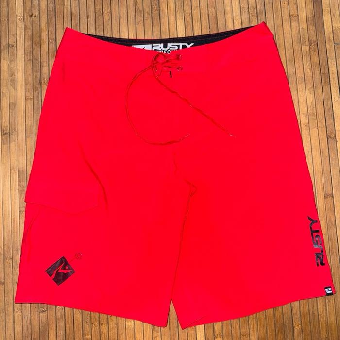 RUSTY SURFING RED STRETCH SHORT PANTS rvca hurley billabong volcom