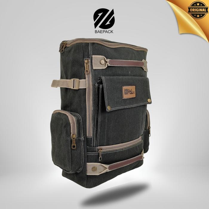 Baepack Tas Ransel Backpacks Tectical TNI Brimob Backpack Besar Kanvas Traveling Seri Falcon Hitam O