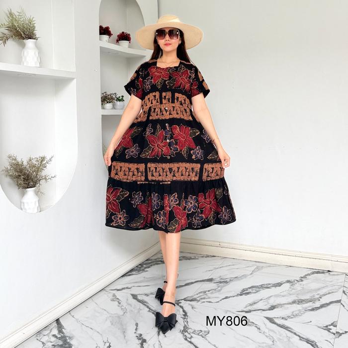 Daster Miranda ld 110cm Batik Cap Handmade By vitela Bahan Rayon Pekalongan Konstruksi Tebal