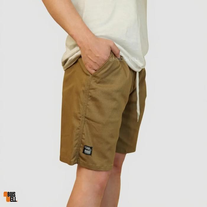 Celana Pendek Boardshort Pria Rhodium Premium - Twill Stretch Adem Ukuran 28-33 | MboisWell