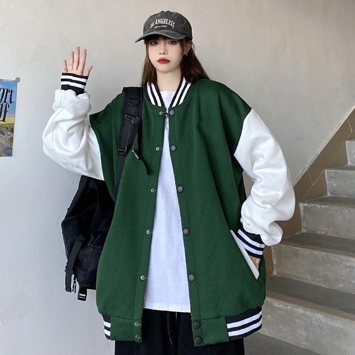 Jaket VARSITY POLOS Baseball Fleece Big Size ( S M L XXL XXXL 4XL 5XL 6XL)( BISA CUSTOM INISIAL WARN