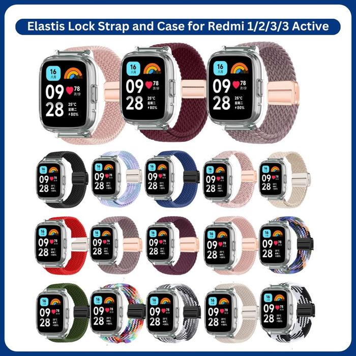 Elastis Lock Strap And Case For Redmi Watch 1 Redmi Watch 2 Redmi Watch 3 Redmi Watch 3 Active