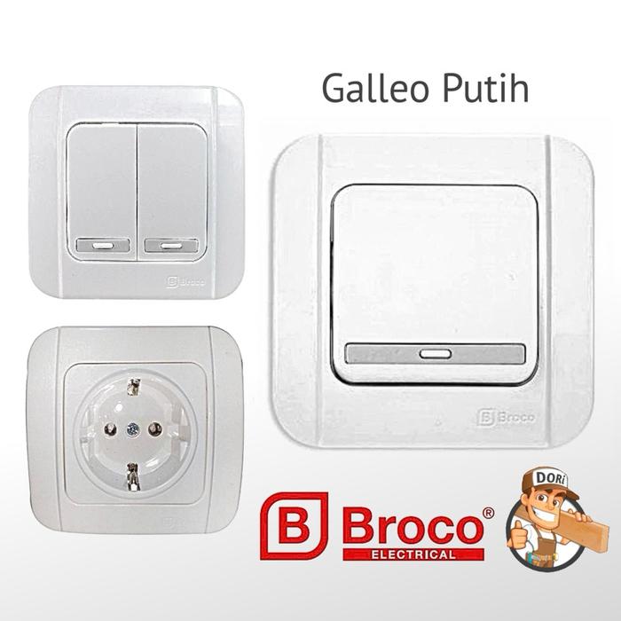 GALLEO Saklar Dinding Stop Kontak Saklar 1 saklar seri Listrik BROCO PILIH