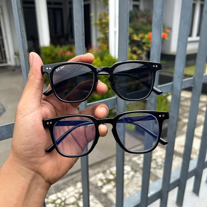 KACAMATA GAYA LENSA HITAM / BENING - KT299