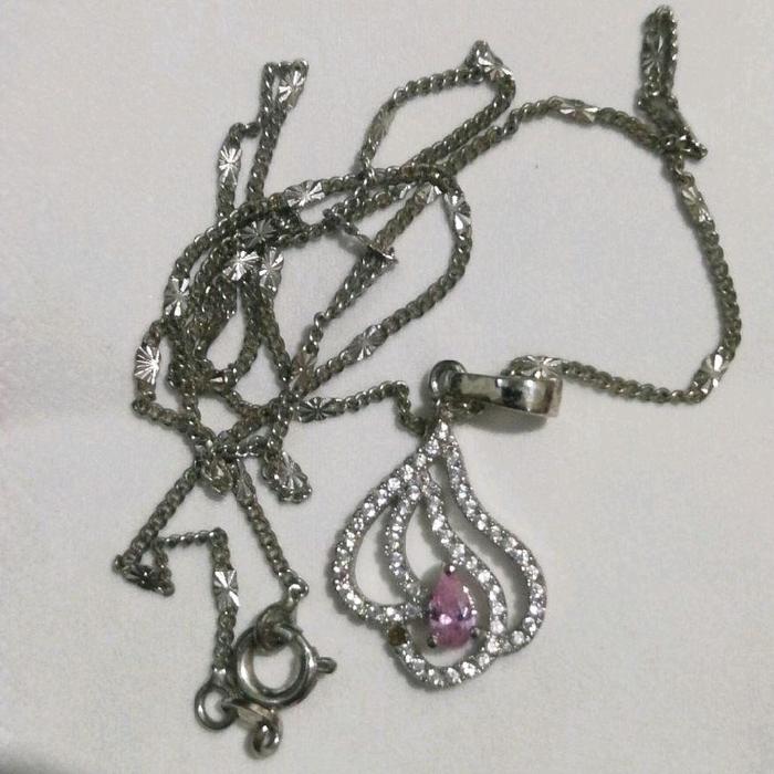 Liontin + kalung Xuping batu permata sintetik