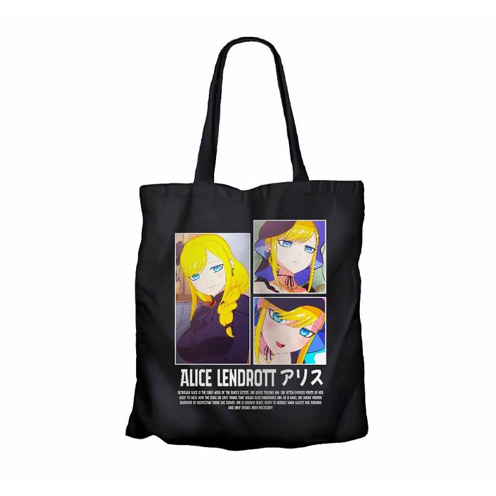 Tote bag infinite anime ALICE LENDROTT - SHINIGAMI BOCCHAN TO KURO MAID material canvas