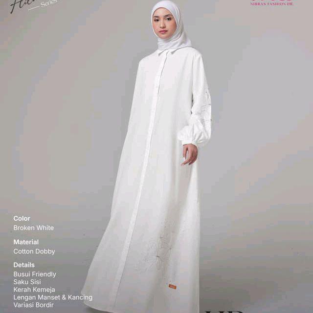 HP 004 GAMIS PUTIH BUSANA MUSLIM BRAND BY NIBRAS