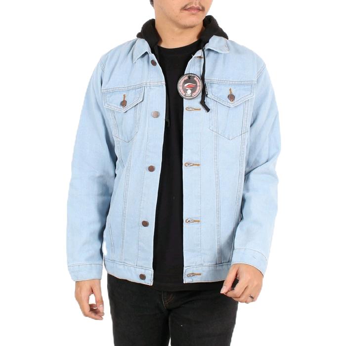 jaket jeans Hoodie  Fleece  Tebal aliando terbaru
