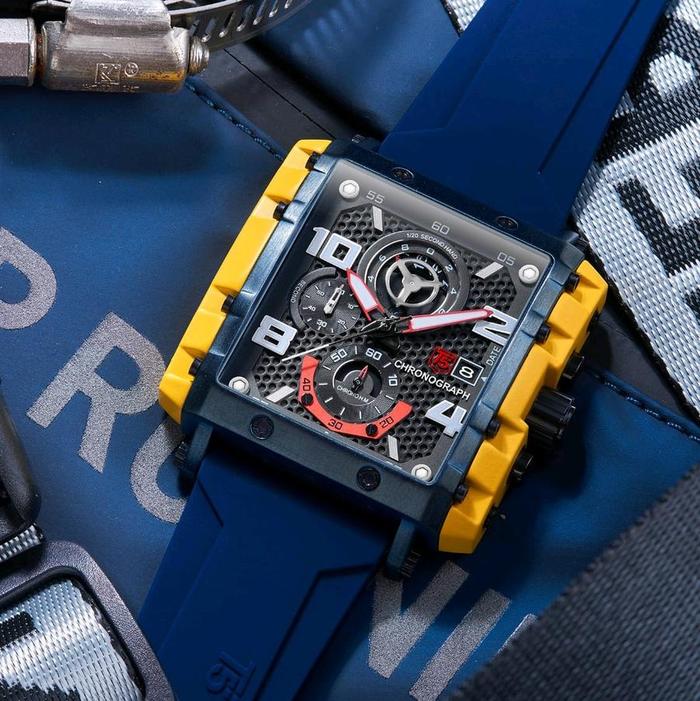 jam tangan T5 H 3886G Original 3886 G - merah biru