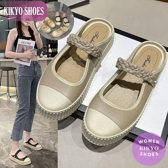 Kikyo COD Sandal Jelly Wanita Model Tutup Depan Sandal Cewek Korean Style Kekinian Slip On KY12