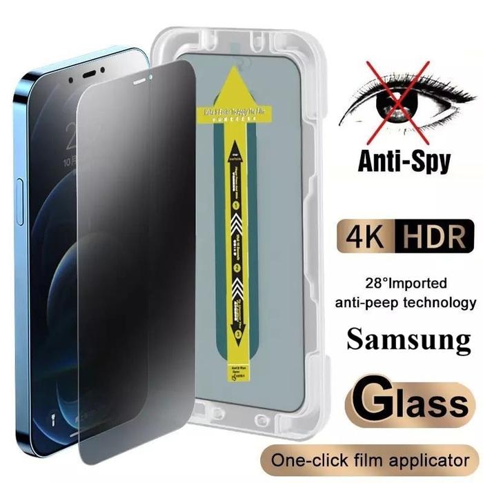 Pelindung Layar Tempered Glass Super Fit Superfit Film Anti Spy Automatic Glossy Kompatibel Untuk Sa