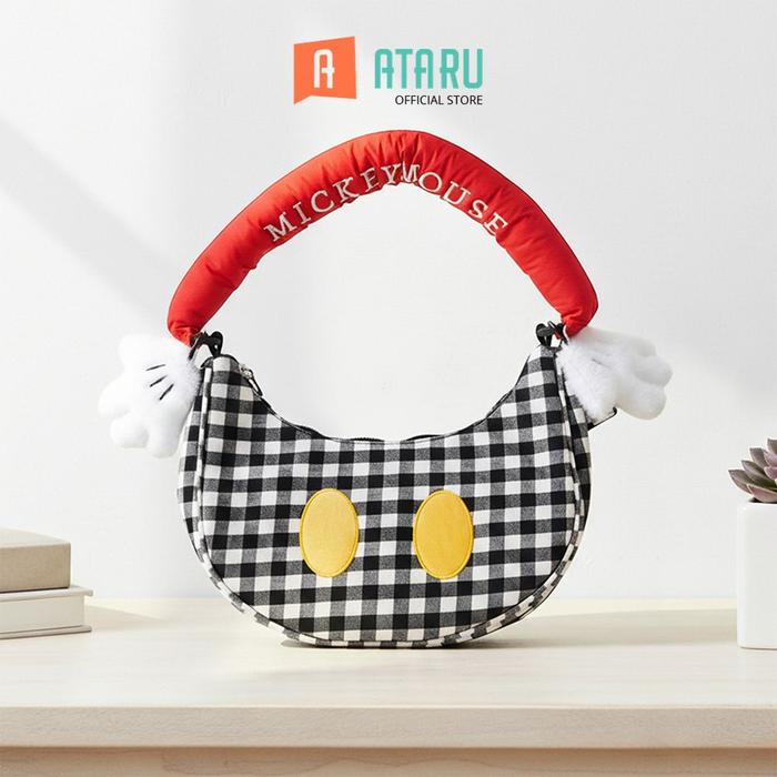 Ataru Disney Tas Bahu Mickey Mouse - Hitam/Merah Shoulder Bag Hobo Purse Bag Pundak Shoulder Purse T