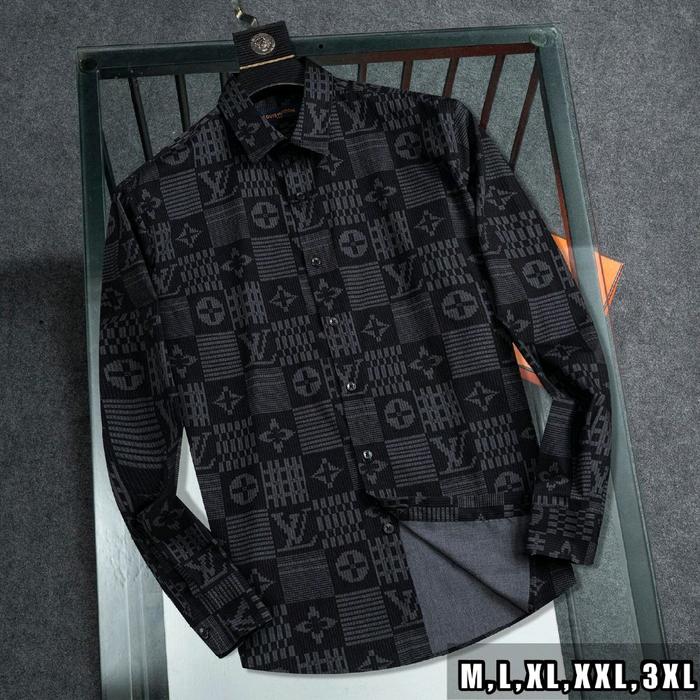 KEMEJA PANJANG PRIA IMPORT LV'07331 BRANDED MIROR