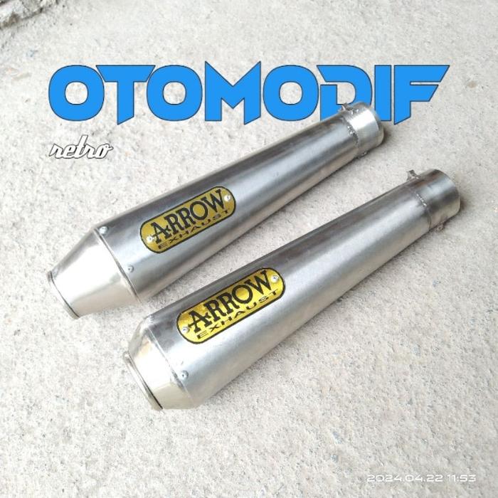 Silencer Knalpot Stainless Arrow Inlet 50 Plat Tebal