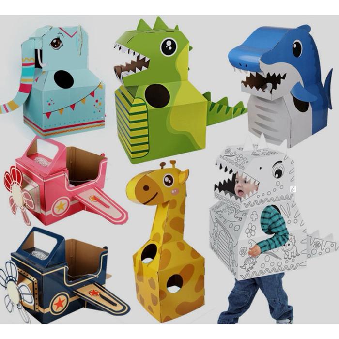 Kostum dinosaurus DIY painting /kostum astronot roket/ kostum motif hewan jerapah gajah bee /kostum 