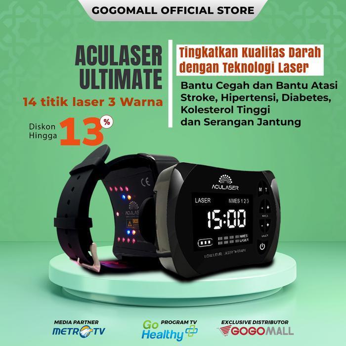 Aculaser Ultimate 14 Titik Mata Laser Merah Biru Kuning - Jam Tangan Kesehatan Terapi Laser Untuk Ke