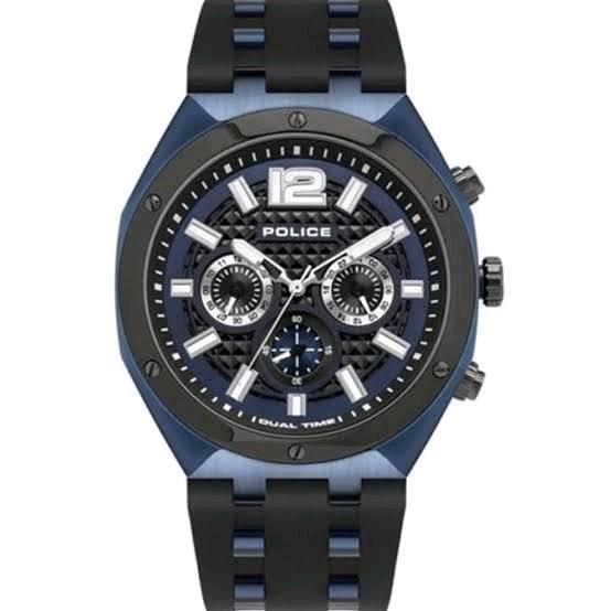 Jam Tangan Pria Police 15995JSBLU Rubber Strap Quartz Original