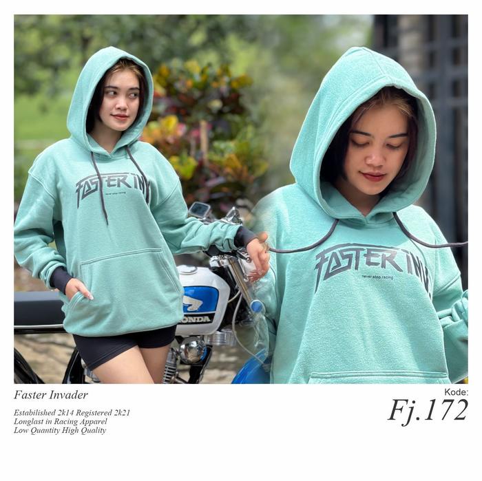 Jaket HOodie faster invader hijau FJ 172