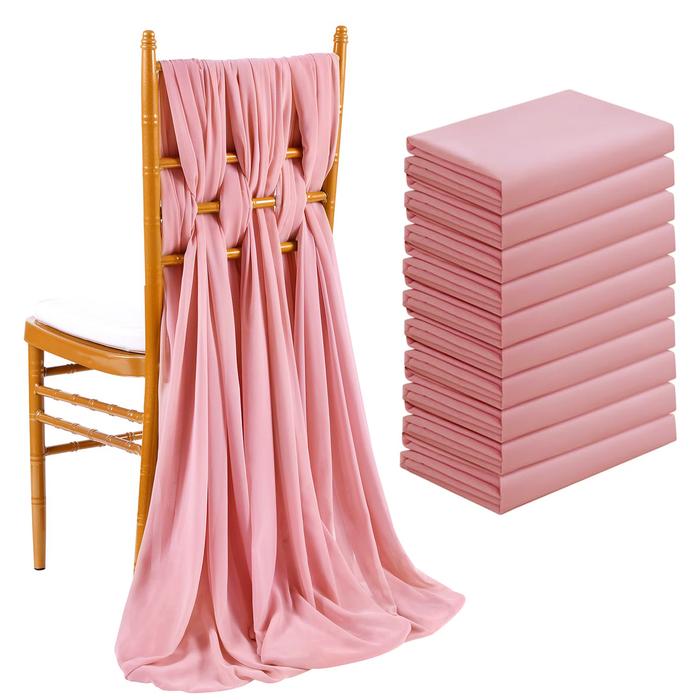 10pcs Wedding Chair Decors Chiffon Chair Sashes Wedding Party Banquet
