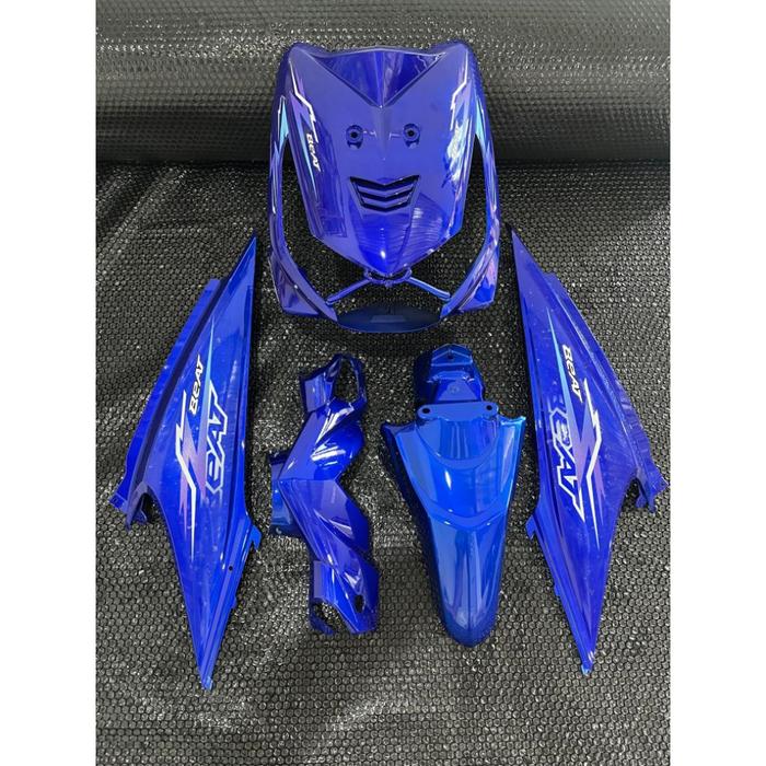 Fullset cover body halus beat karbu biru candy+stripping variasi transparan