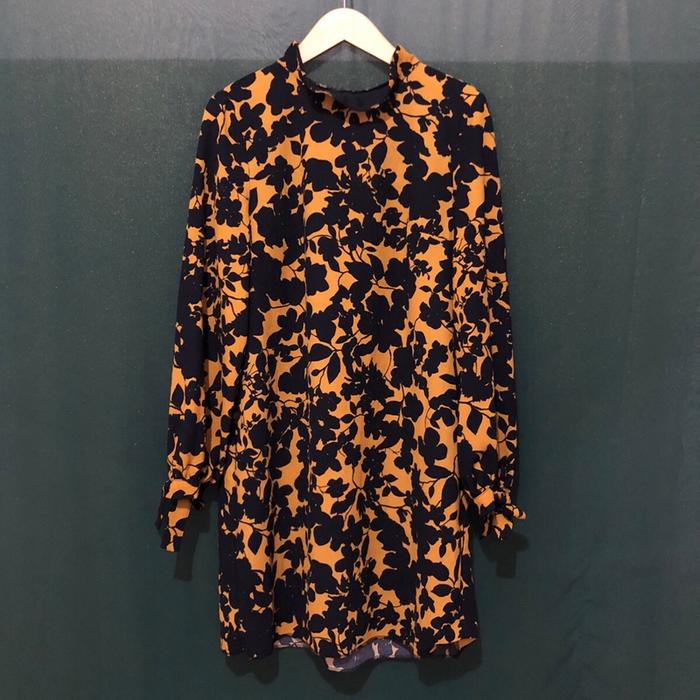 Blouse Long Tunik H&M Floral Mustard Top  [RARE]