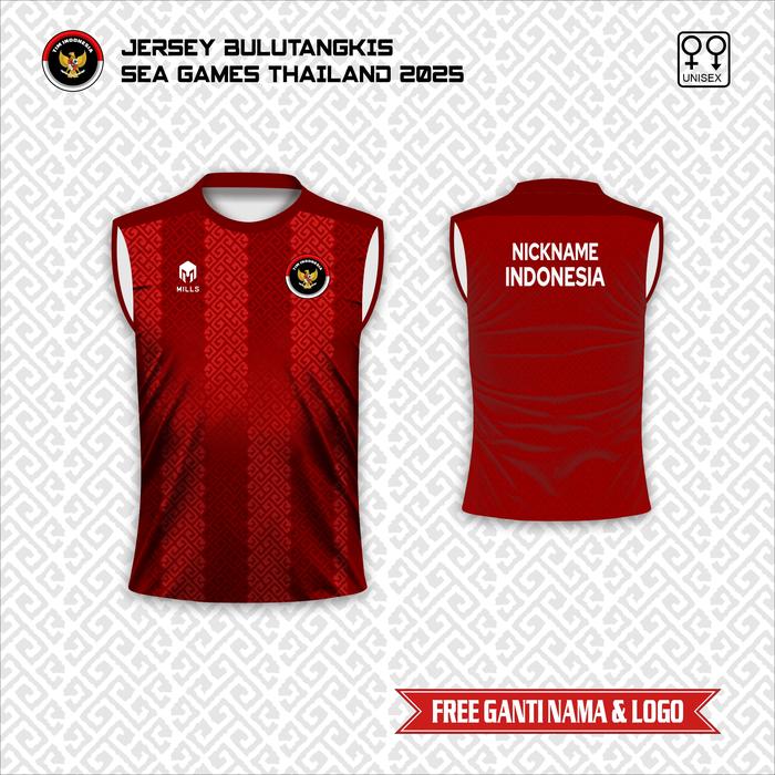 [COD] Jersey singlet timnas  badminton  Indonesia sea games thailand 2025 Baju bulu tangkis Pesta Ol
