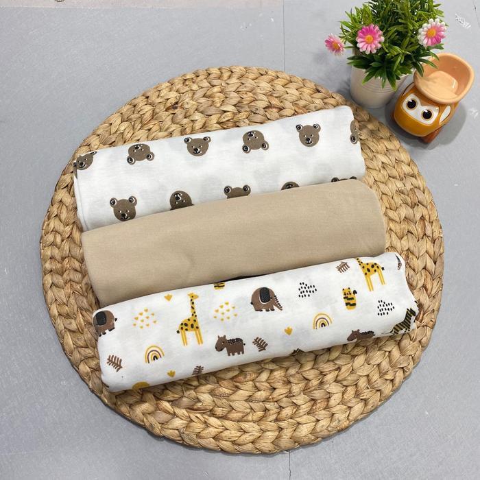 Baby Bazzar Bedong Bayi Jumbo Ukuran Bahan Katun Motif Fullprint