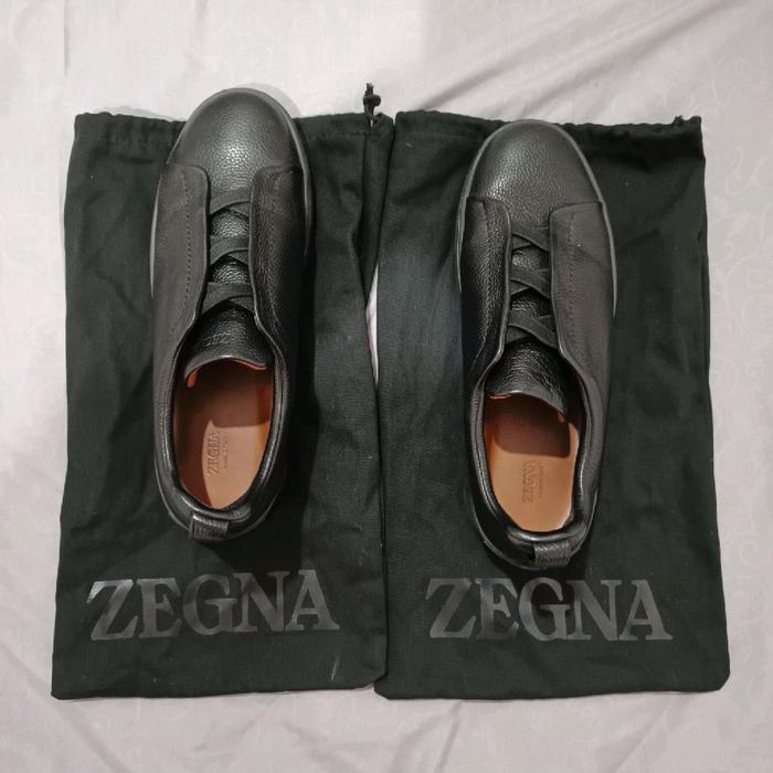 sepatu zegna slip on black