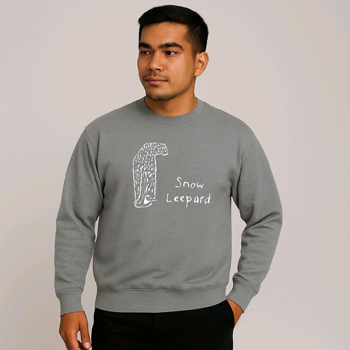 Sweater Crewneck Unisex Leopard Topten Wanita Pria Tebal Panjang Sweatshirt Fleece Distro Oblong