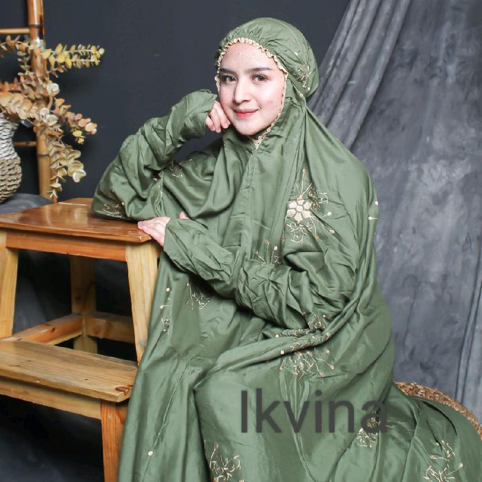 IKVINA - Mukena Terusan Dewasa Rayon Premium Rania Bordir Mewah Renda Gipper Nyaman Adem Panjang 205
