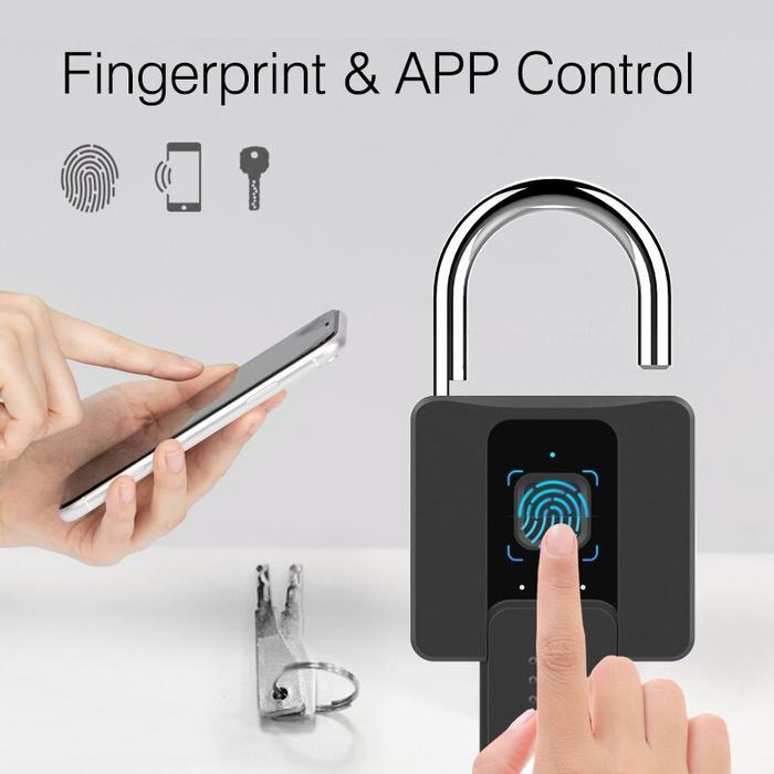 Warehouse Padlock Smart Fingerprint Padlock Waterproof APP Remote
