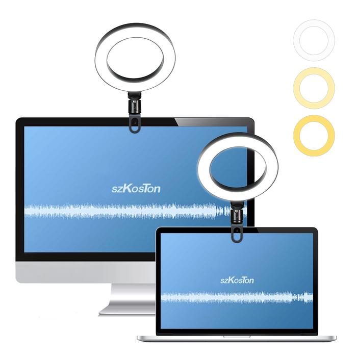 LED Ring Light With Clip On Laptop Computer Fill Lamp For Video
