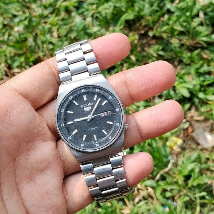 Jam Tangan Seiko 5 Automatic Vintage Original Black Dial Cal 6309 Jadul