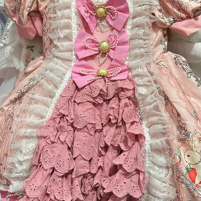 Gaun karakter Belle dewasa ld 100 Bersama dengan doll dress size 2-3th Ld 30