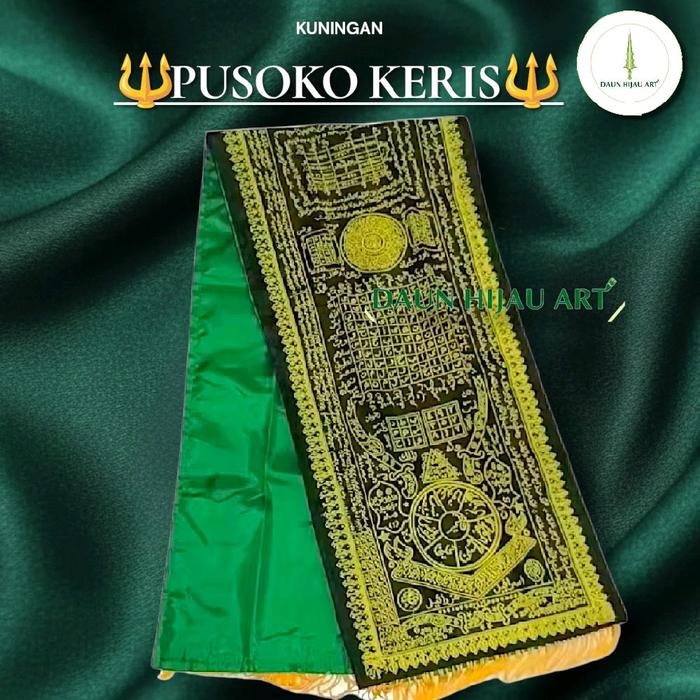 Daun Hijau Art Selendang Sorban Rajah Tinta emas 1Pcs