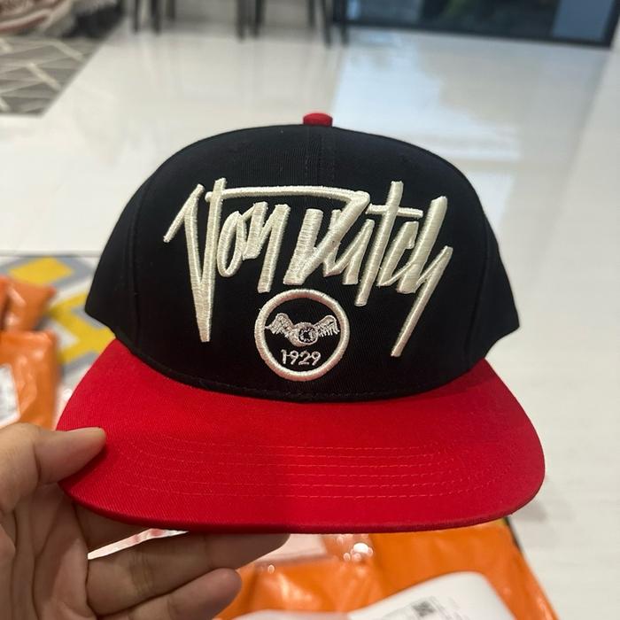 VONDUTCH topi snapback bordir hitam merah NEW ORIGINAL