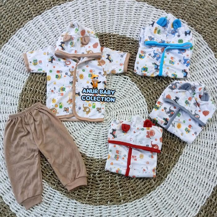 Termurah!setelan cindung bayi 0-3bulan,setelan piyama bayi perempuan atau laki-laki motif hewan lucu