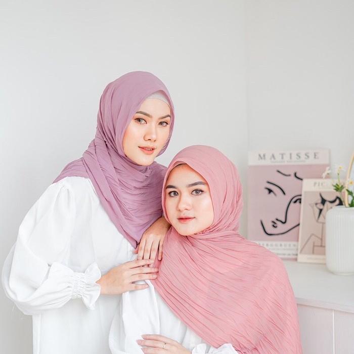 Azkia Pashmina Plisket Ceruty | Shawl | Scarf | Jilbab | Muslim Wanita