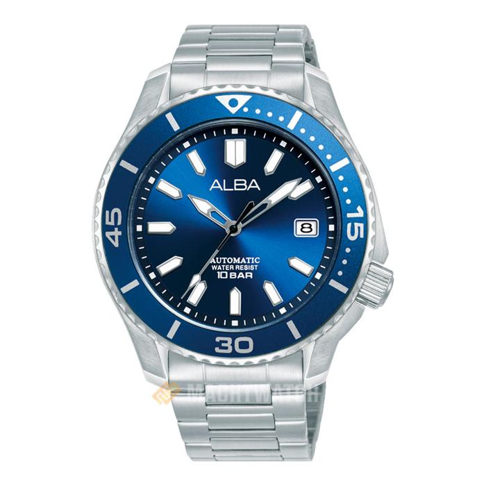 Jam Tangan Pria Alba Mechanical AU4089X1 Men Blue Dial Stainless Steel Strap