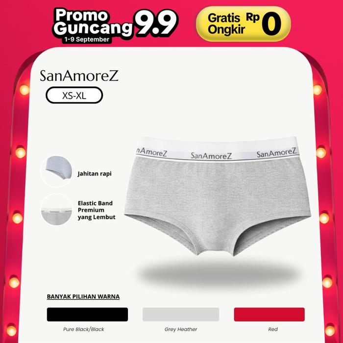 SanAmoreZ | Women Boyshorts Panty / Celana Dalam Wanita - Cotton | Size XS - XL | Mid Waist | Lily B