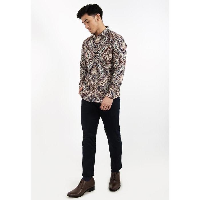 Moc Kemeja Batik Lengan Panjang Pria Muchoz Bestbuy - Maroon Promo !